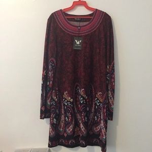 White Mark Burgundy Dress
